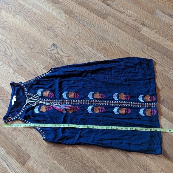 THML XS Navy Blue Halter Embroidered Dress‎ w/ Lining - Picture 6 of 8